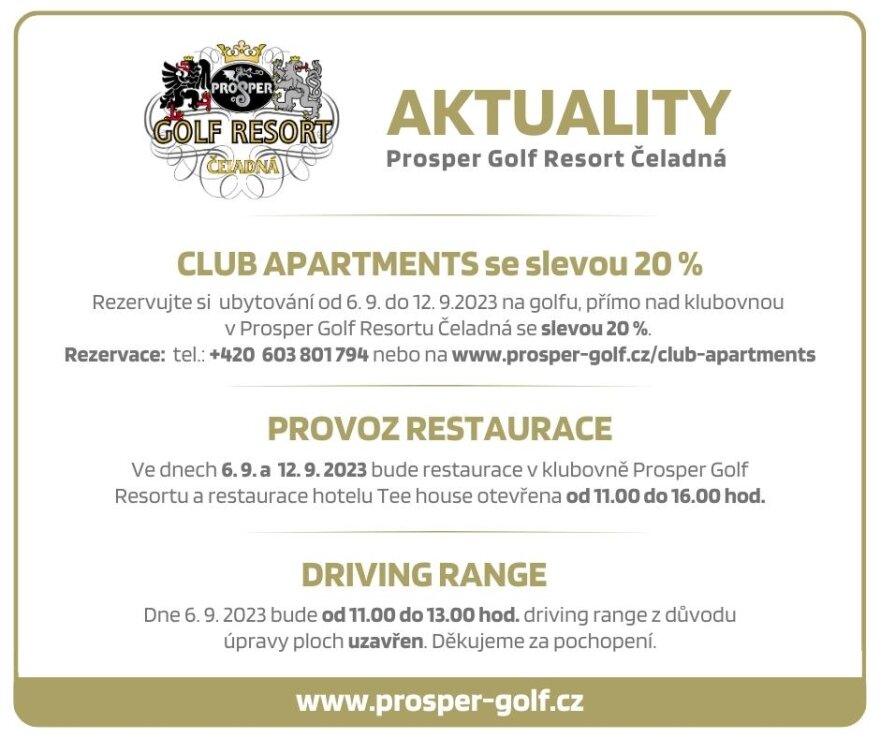 Aktuálně z Prosper Golf Resortu